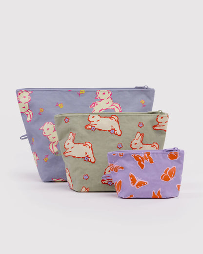 BAGGU Go Pouch Set - Spring Animals