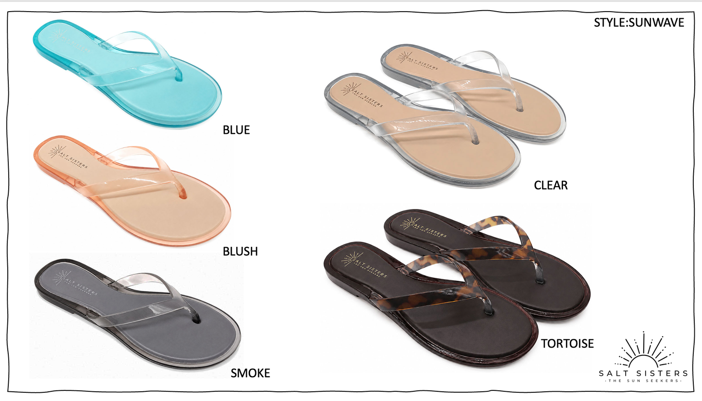SUNWAVE comfort simple thong clear jelly water-friendly sandal: Blush