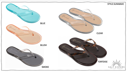 SUNWAVE comfort simple thong clear jelly water-friendly sandal: Blush