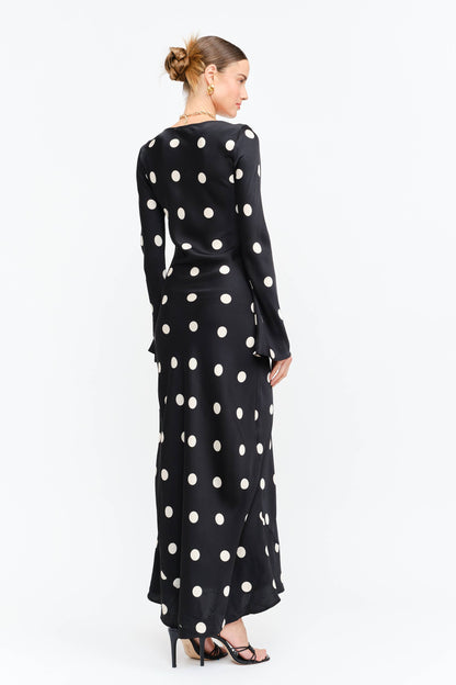 Georgie Polka Dot Black Dress : Black