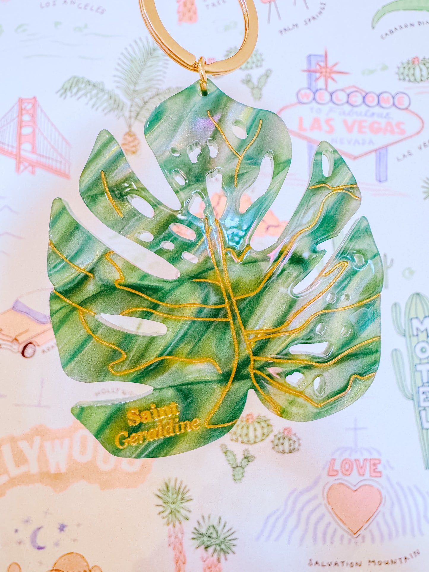 Monstera Bag Charm Keychain