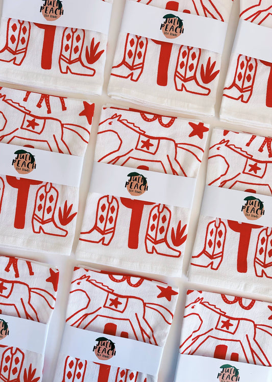 Desert Red Tea Towel