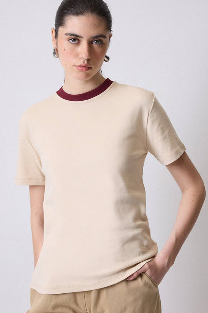 Contrast Collar Cotton Tee