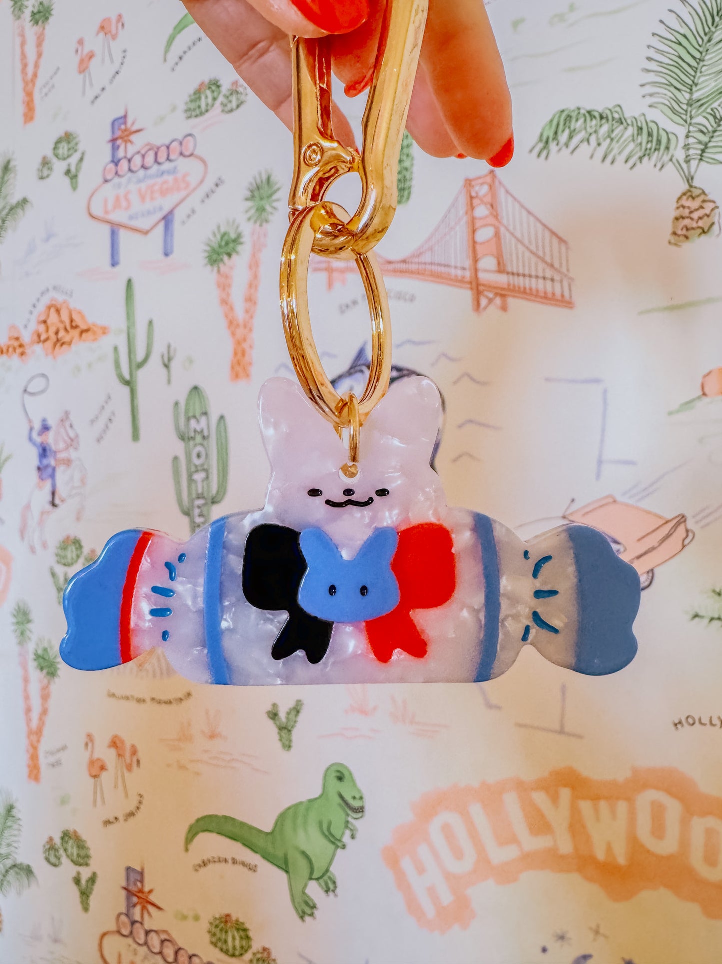 White Rabbit Keychain Bag Charm