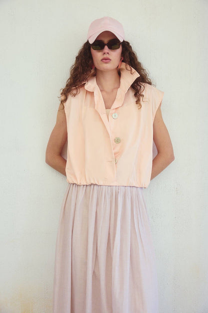 Crop Vest: Salmon