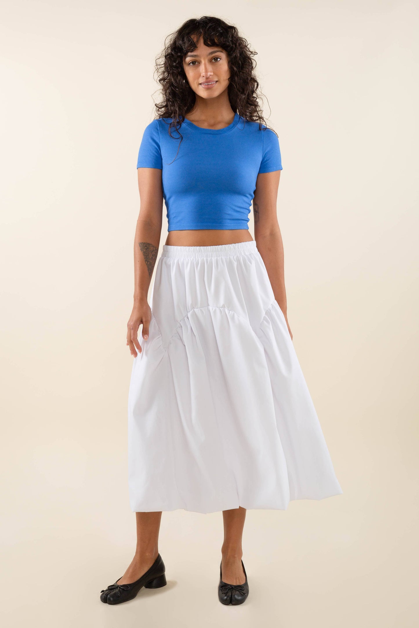 Briga Midi Skirt: White