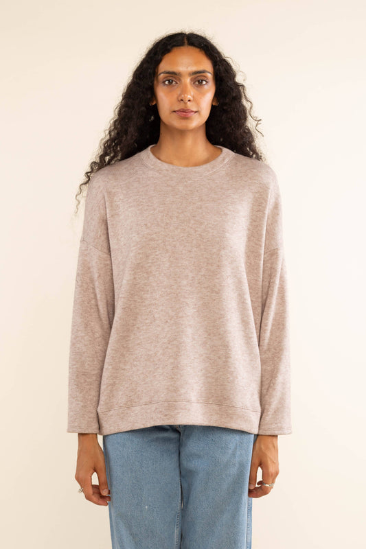 Orion Oversized Crewneck Sweater: Oatmeal