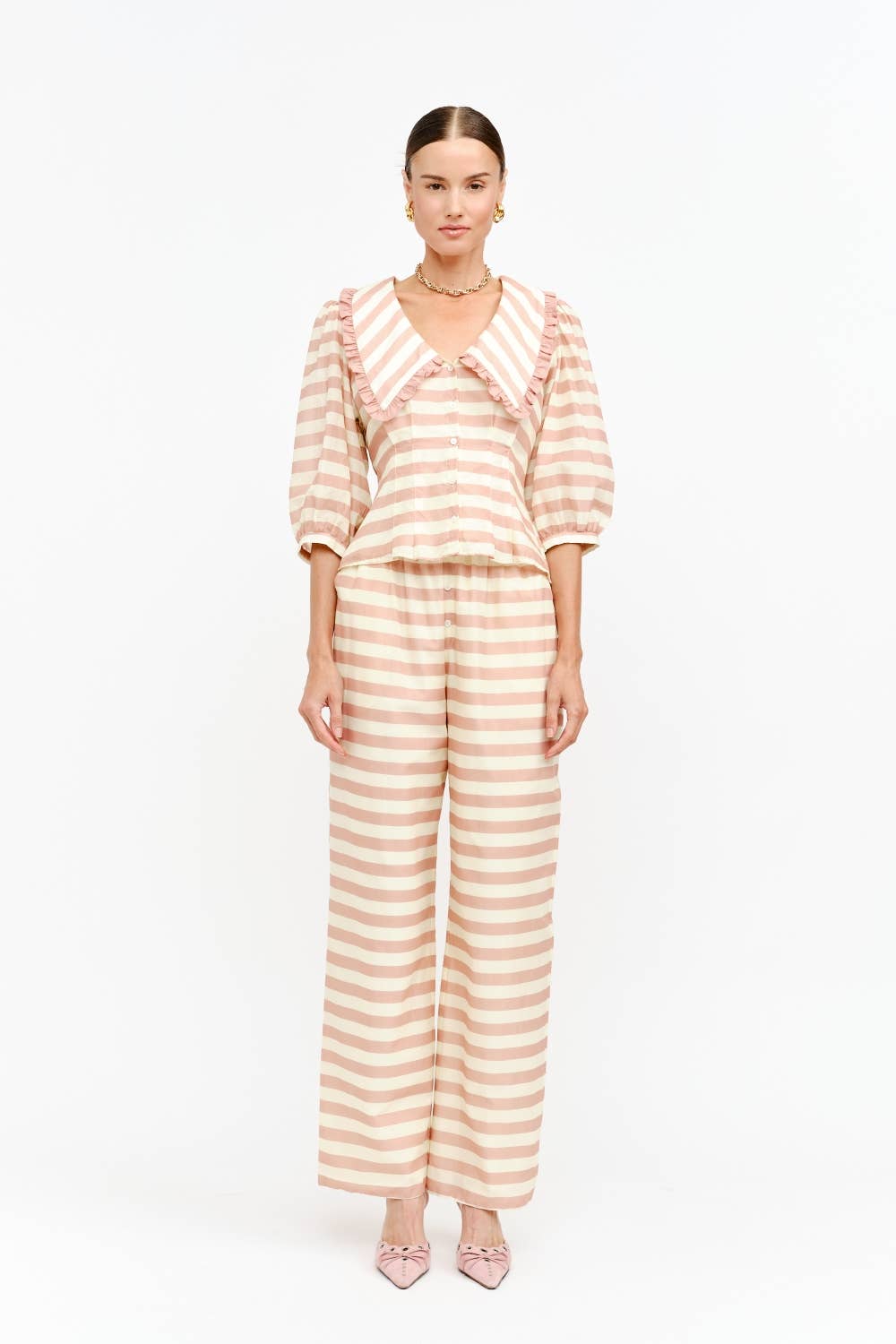 Matilda Striped Pants: Pink Multi