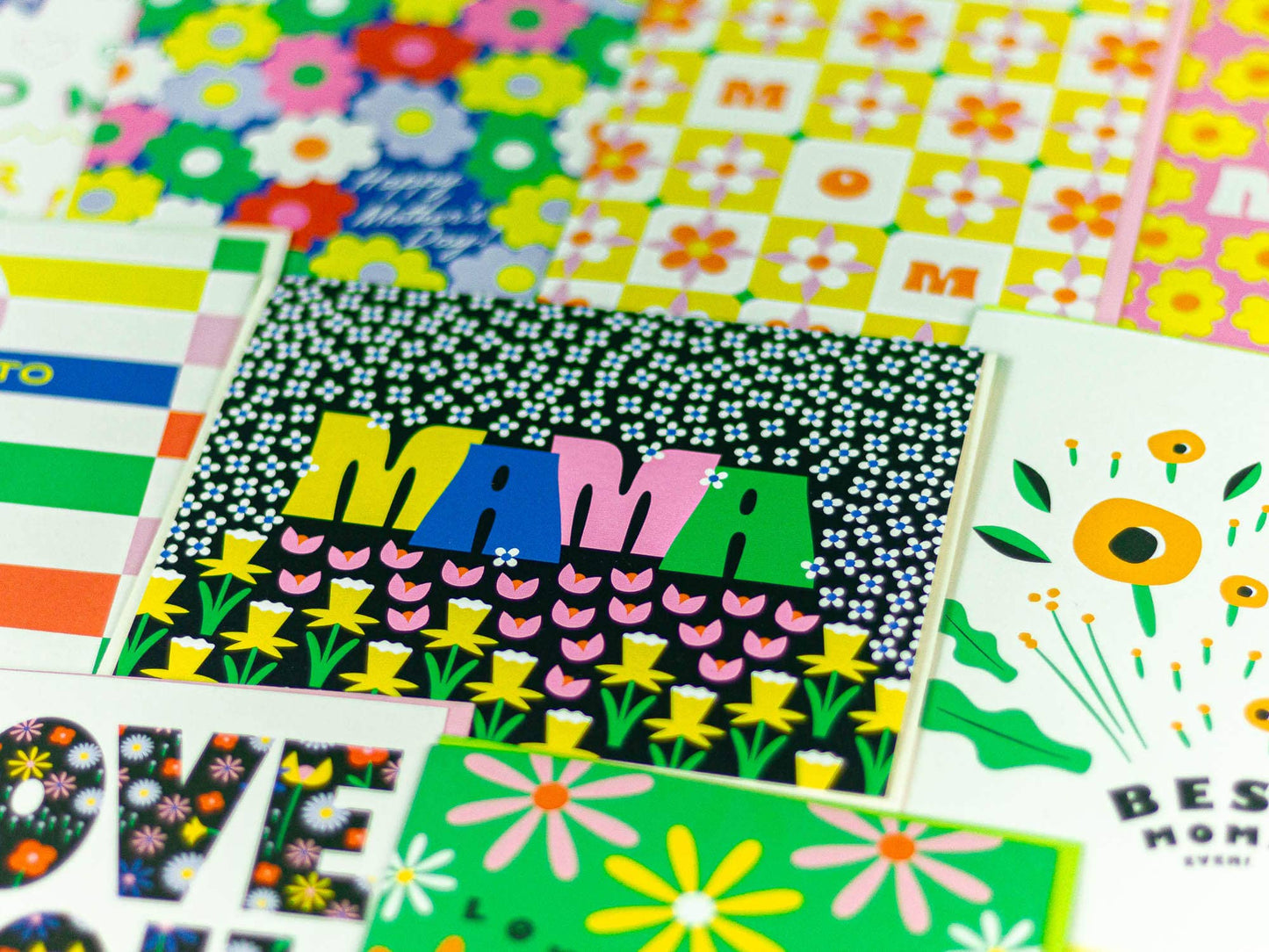 Garden of Mama • Typographic Retro Floral Mother's Day Card