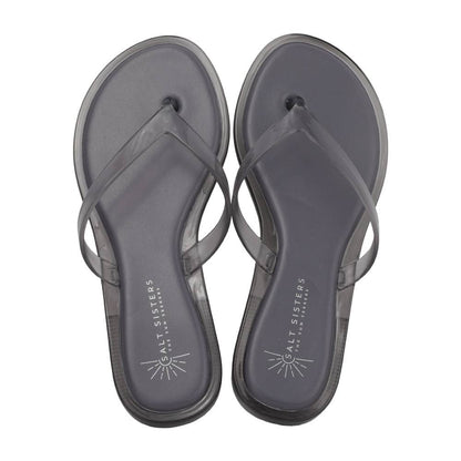 SUNWAVE comfort simple thong clear jelly water-friendly sandal: Smoke