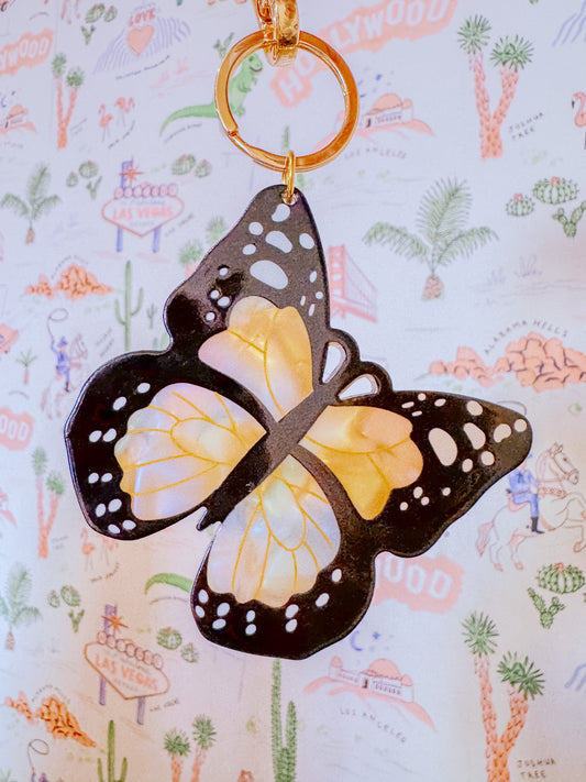 Opal Butterfly Bag Charm Keychain