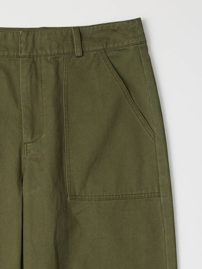 The Chandler Pants | Cotton Barrel Pants: OLIVE