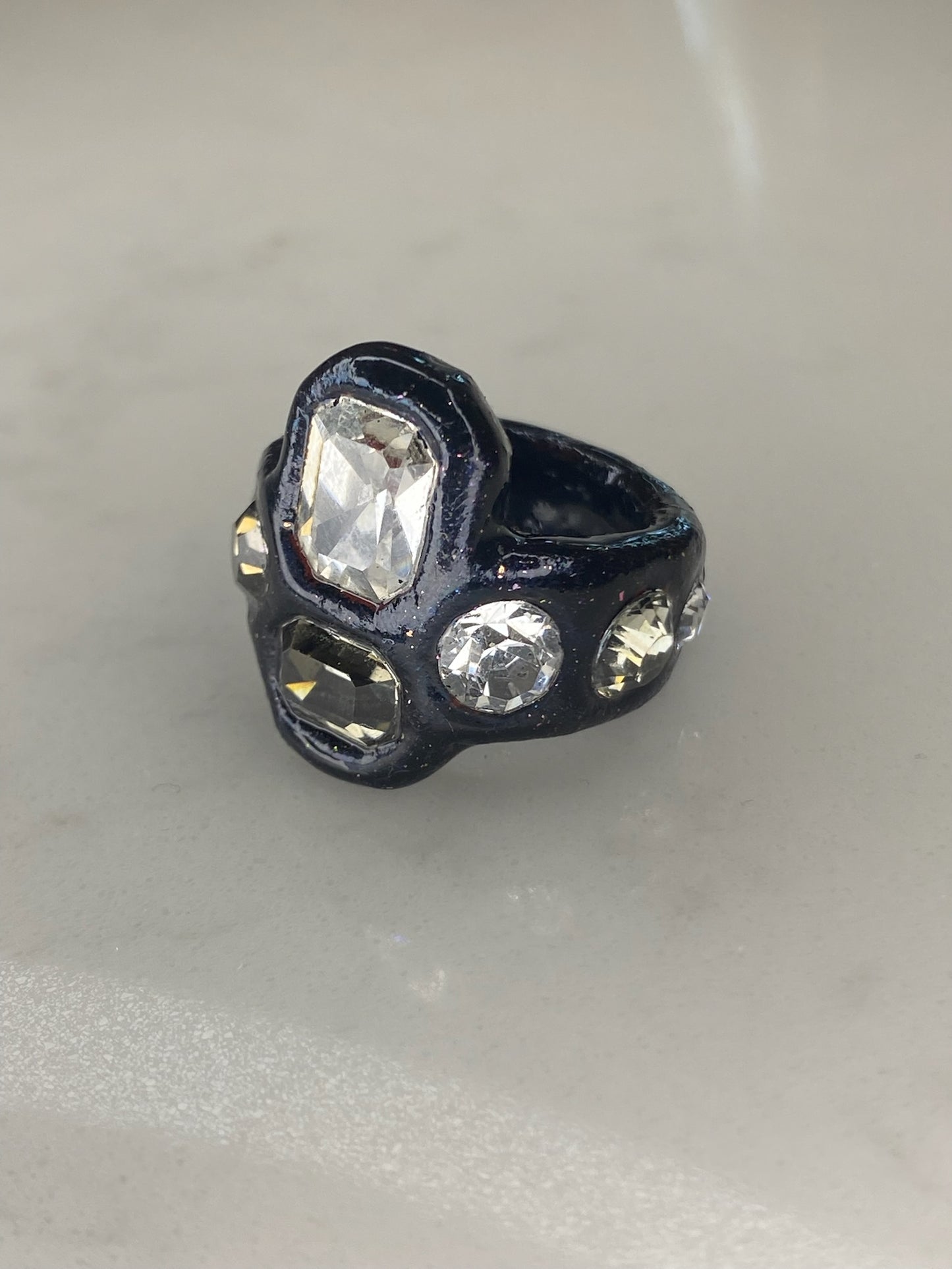 Paired Stone Ring - Black - 5.25