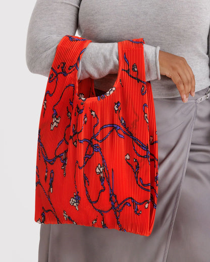 Pleated BAGGU Bag - Red Snapdragon