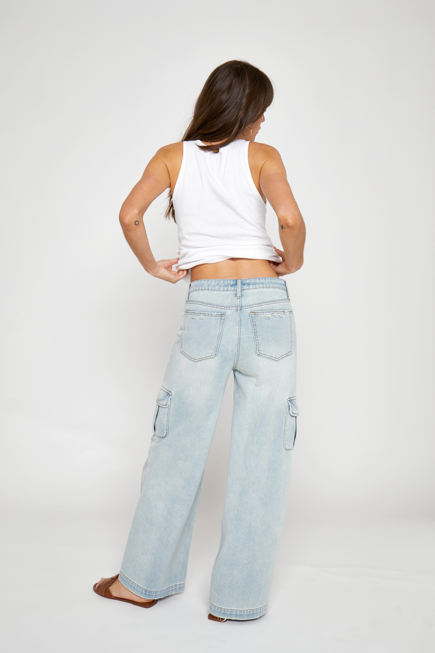 Wide leg Jeans Mid Rise Baggy The Madison Cargo Hotel Cali.: Hotel California