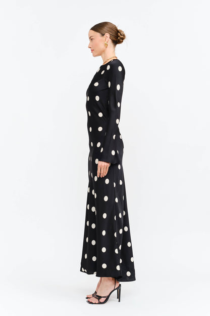 Georgie Polka Dot Black Dress : Black