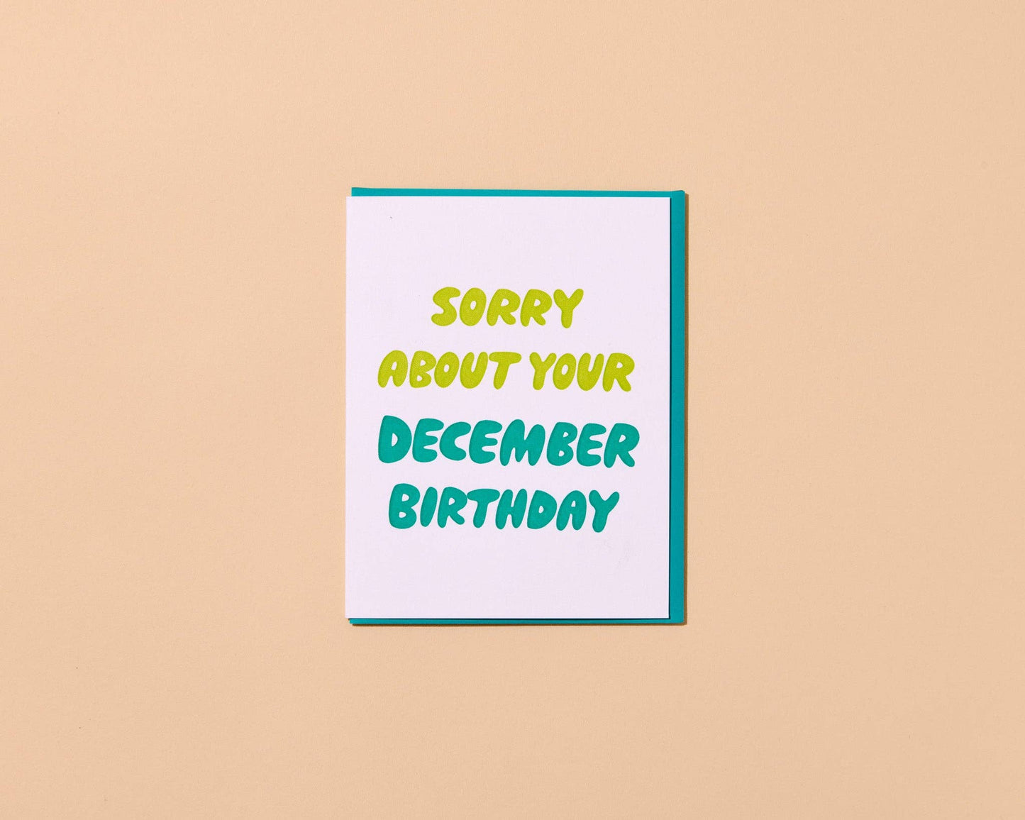 December Birthday Letterpress Birthday Card - Made in USA