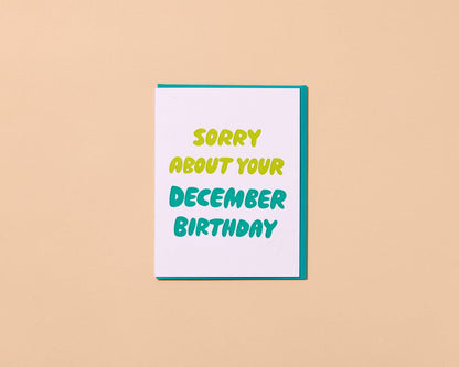 December Birthday Letterpress Birthday Card - Made in USA