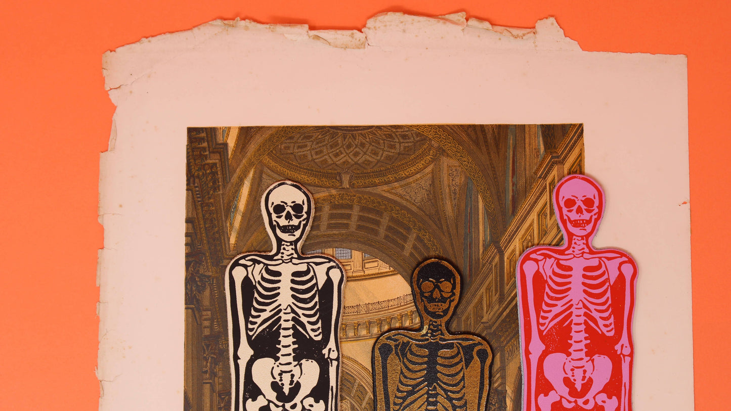 Skeleton Bookmark: Black & Gold