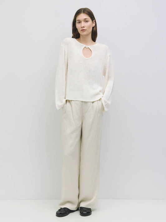 The Tala Sweater | Keyhole Knit Sweater: CREAM