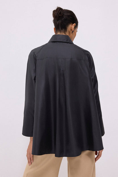 Lightweight Shirt-Collar Jacket: Black / S