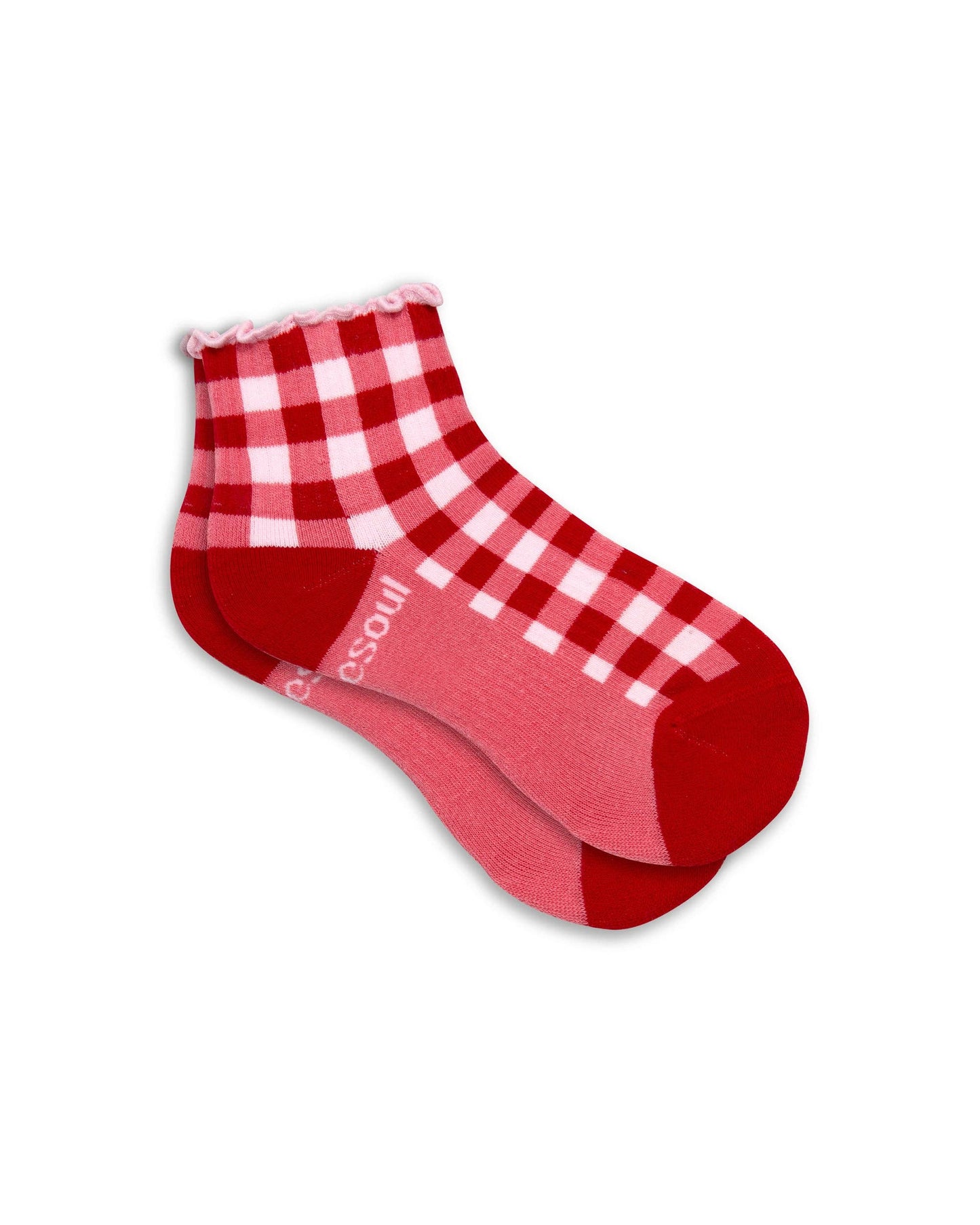 Kenzie Ruffle Quarter Sock: Cherry Pie S/M