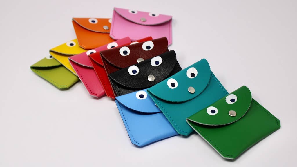 Googly Eye Mini Money Coin Purse in Red