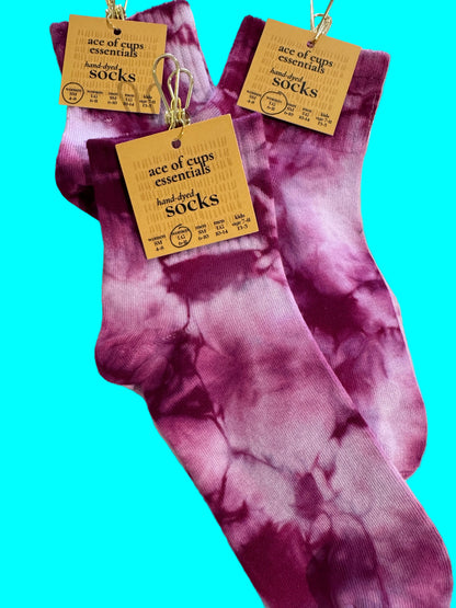 Ace of Cups Socks - Fuchsia Tie Dye