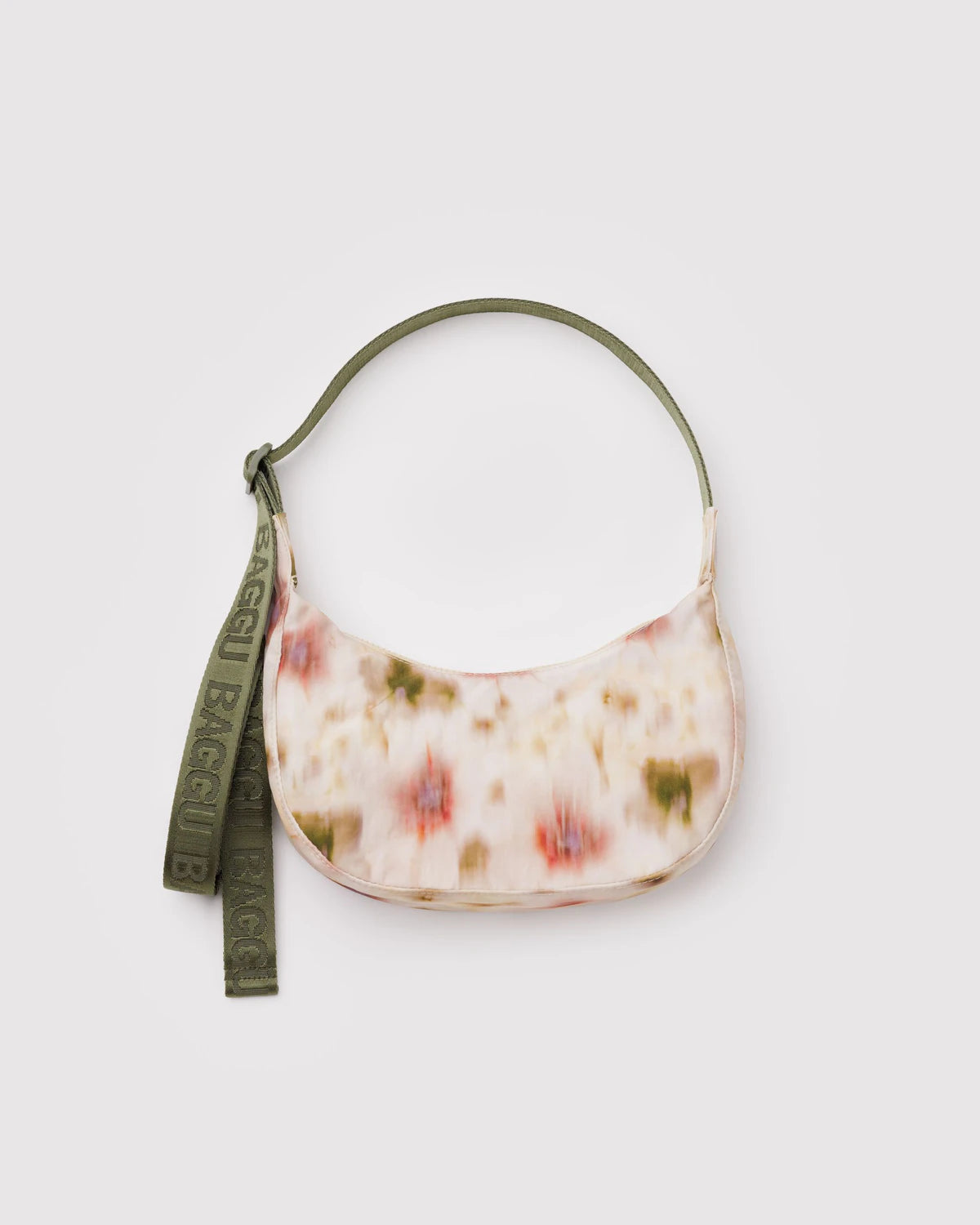 BAGGU Small Nylon Crescent Bag - Abstract Floral