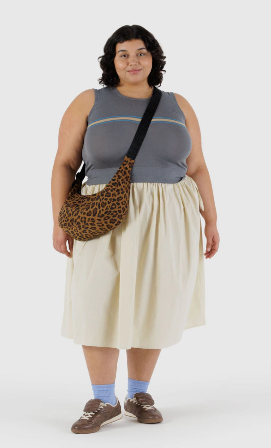 BAGGU Medium Nylon Crescent Bag - Leopard