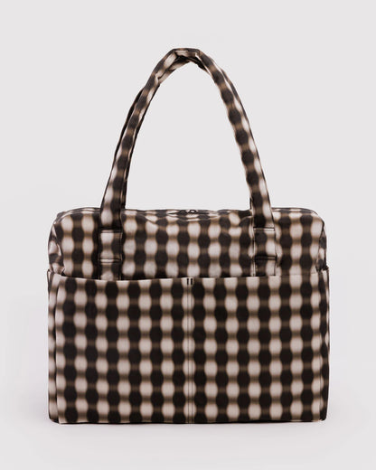 BAGGU Cloud Carry On - Blurred Gingham Brown