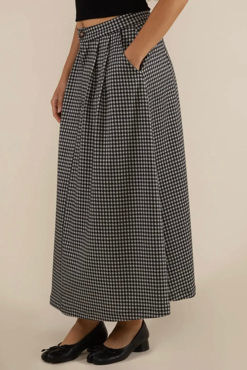 River A-Line Skirt: White/Black - Plus Size