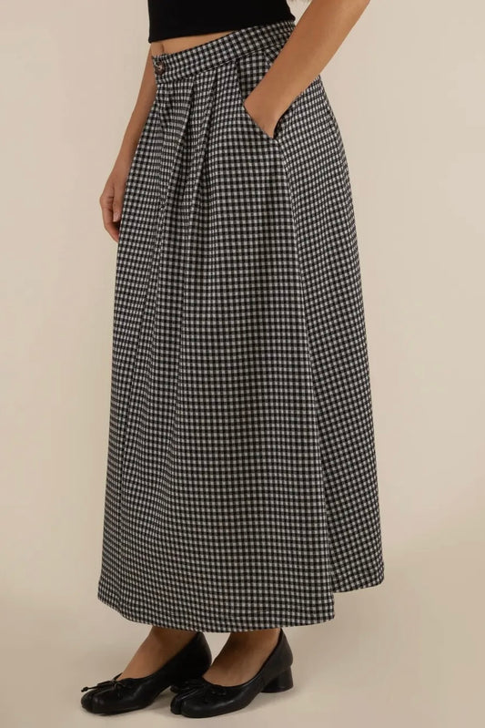 River A-Line Skirt: White/Black - Plus Size