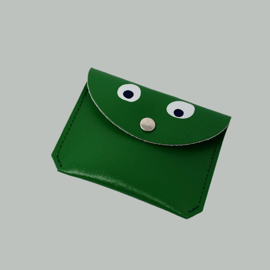 Googly Eye Mini Money Coin Purse in Bright Green