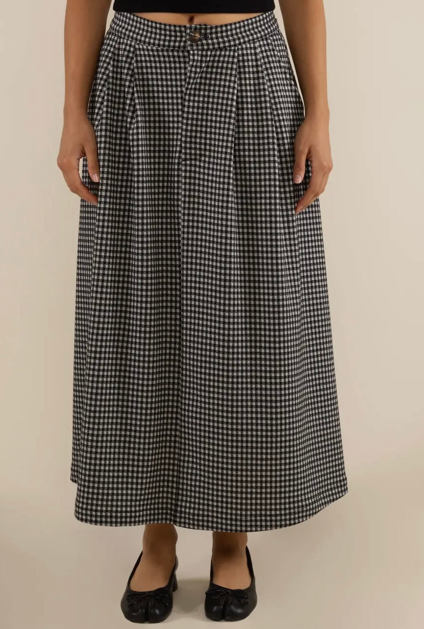 River A-Line Skirt: White/Black - Plus Size