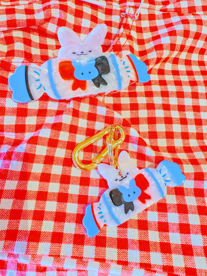 White Rabbit Keychain Bag Charm