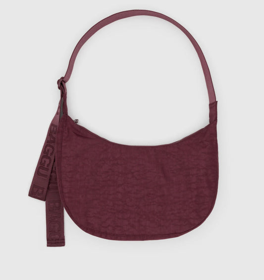 BAGGU Medium Nylon Crescent Bag - Mahogany
