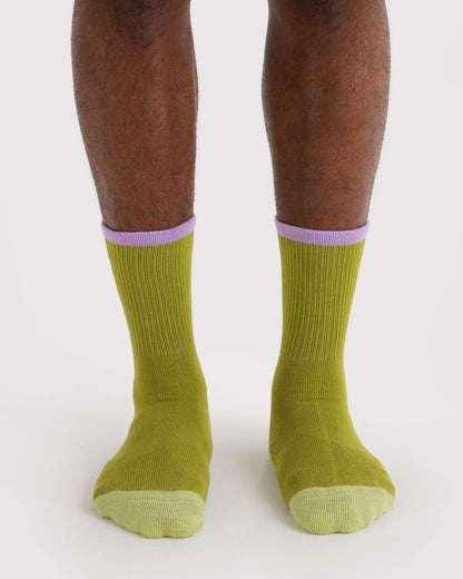 BAGGU Ribbed Sock - Olive Mix
