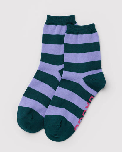 BAGGU Crew Sock - Malachite Stripe