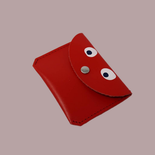 Googly Eye Mini Money Coin Purse in Red