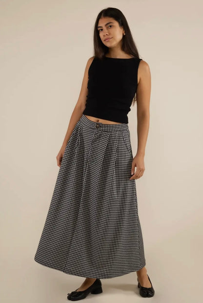 River A-Line Skirt: White/Black - Plus Size
