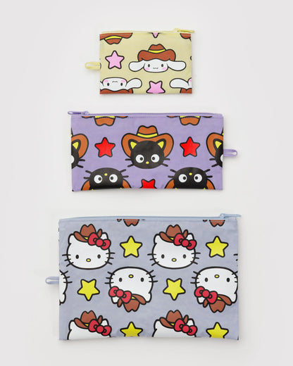 BAGGU Flat Pouch Set - Hello Kitty & Friends Western