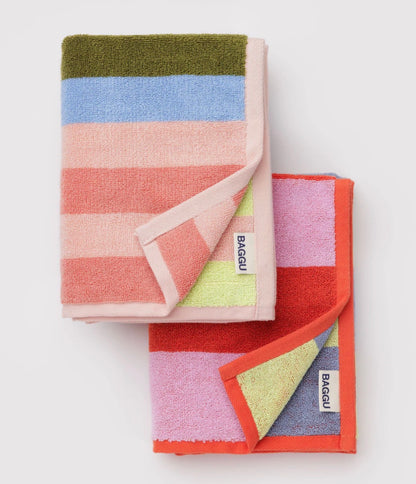 BAGGU Hand Towel Set of 2 - Pool Stripe Mix