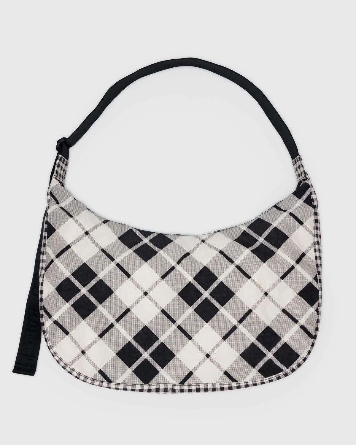 BAGGU Large Nylon Crescent Bag - Mixed Plaid