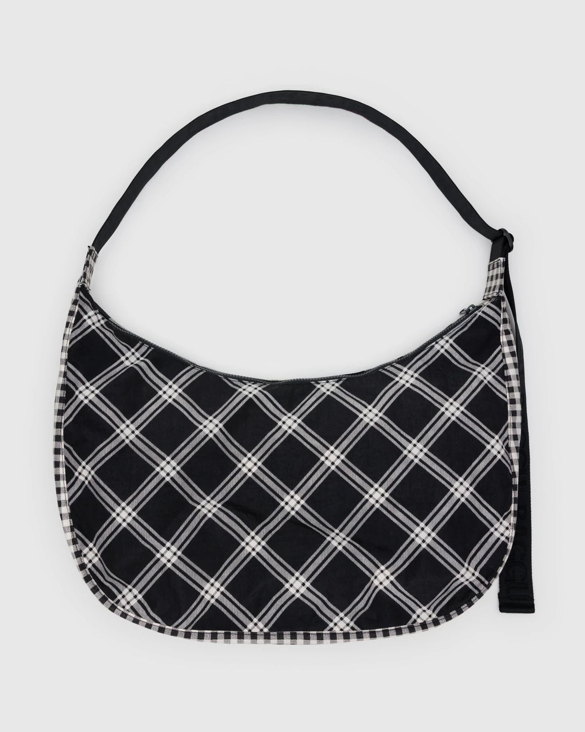 BAGGU Large Nylon Crescent Bag - Mixed Plaid