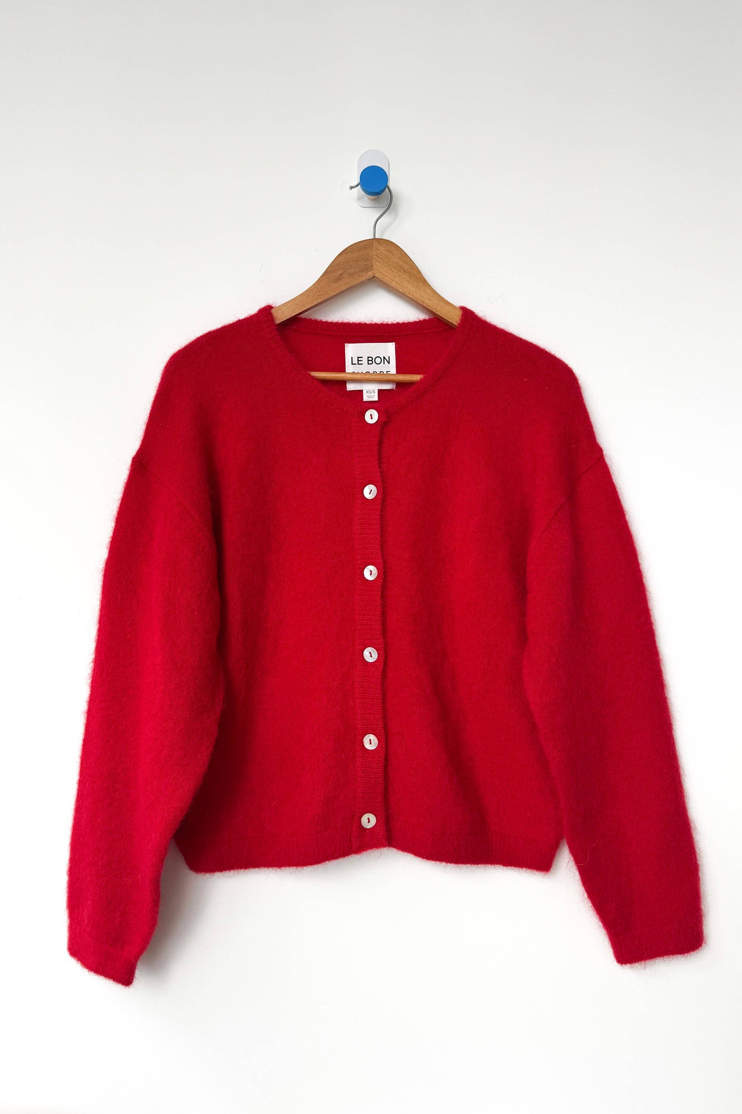 Leila Mohair Cardigan: Bistro Red