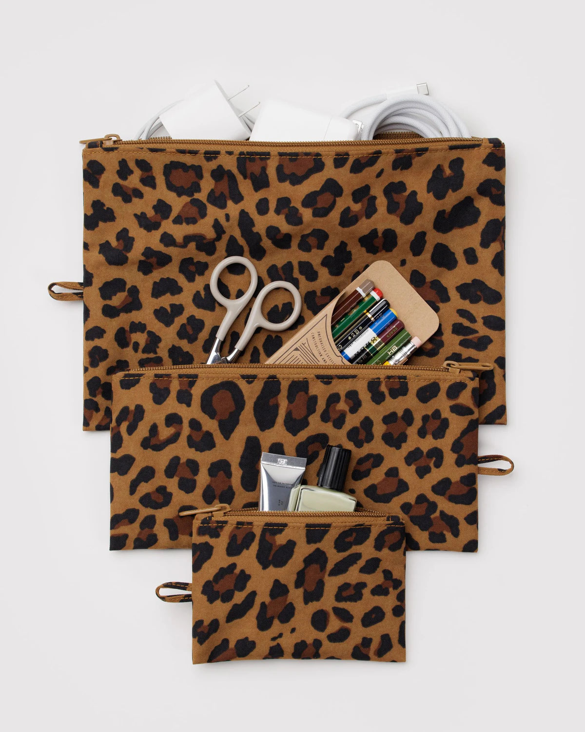 BAGGU Flat Pouch Set - Leopard