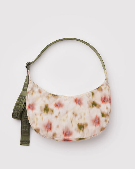 BAGGU Medium Nylon Crescent Bag - Abstract Floral