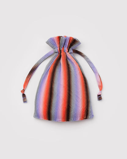 Pleated BAGGU Bag - Gradient Stripe Poppy & Lilac