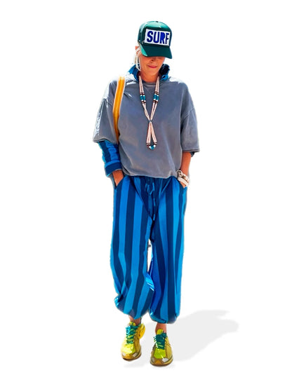 Surf Stripe Reversible Pants (red/blue + blue/blue)